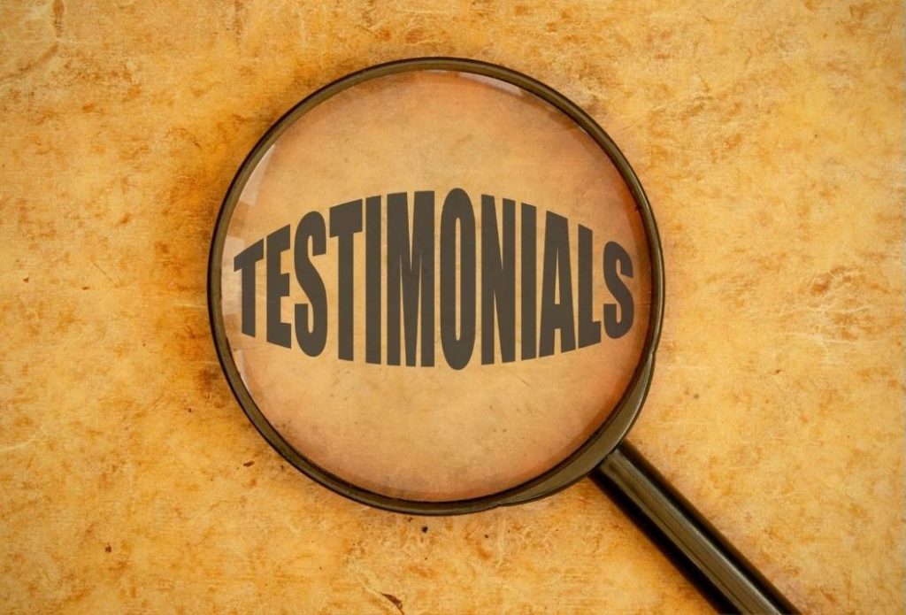 TESTIMONIALS IN HOUR GLASS