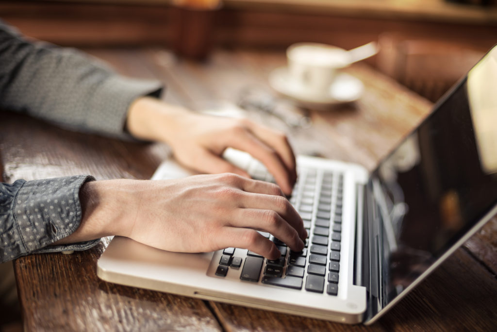 Man working on a laptop
